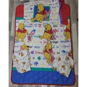 Vtg 90's Disney Winnie the Pooh Infant Toddler Set- Comforter Full Set See Desc.